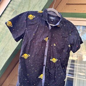 Eighty Eight Black Space-Themed Button Down Shirt